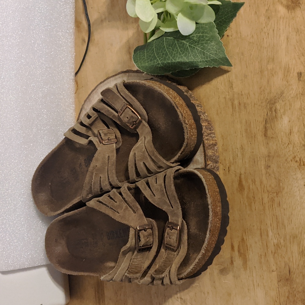 Birkenstock Granada Brown Leather Tan Sandals Womens 6  EU 37